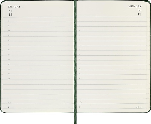 Kalendarz Moleskine 2026 12M rozmiar P (kieszonkowy 9x14 cm) Dzienny Zielony Mirt Twarda oprawa (Moleskine Daily Notebook Diary/Planner 2026 Pocket Myrtle Green Hard Cover) - 8056999275563