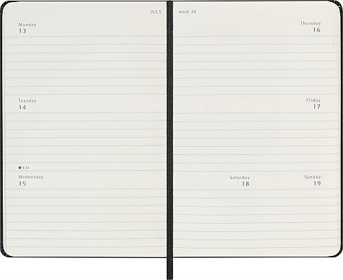Kalendarz Moleskine 2026 12M rozmiar P (kieszonkowy 9x14 cm) Horyzontalny Tygodniowy Czarny Twarda oprawa (Moleskine Weekly Horizontal Diary/Planner 2026 Pocket Black Hard Cover) - 8056999275303