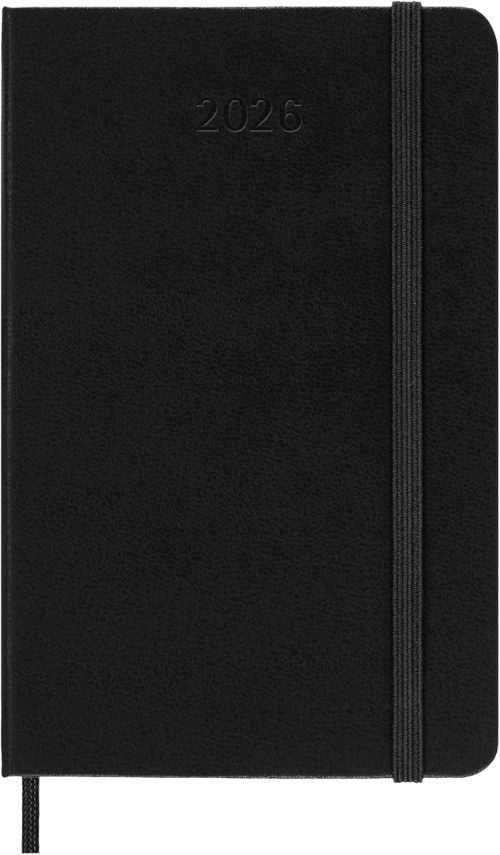 Kalendarz Moleskine 2026 12M rozmiar P (kieszonkowy 9x14 cm) Tygodniowy Czarny Twarda oprawa (Moleskine Weekly Notebook Diary/Planner 2026 Pocket Black Hard Cover) - 8056999274757