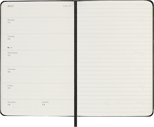 Kalendarz Moleskine 2026 12M rozmiar P (kieszonkowy 9x14 cm) Tygodniowy Czarny Twarda oprawa (Moleskine Weekly Notebook Diary/Planner 2026 Pocket Black Hard Cover) - 8056999274757
