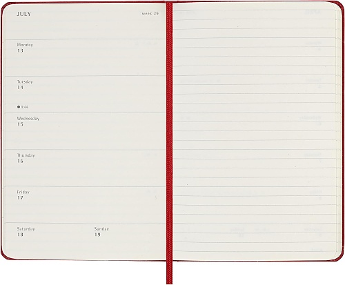 Kalendarz Moleskine 2026 12M rozmiar P (kieszonkowy 9x14 cm) Tygodniowy Czerwony/Szkarłatny Twarda oprawa (Moleskine Weekly Notebook Diary/Planner 2026 Pocket Scarlet Red Hard Cover) - 8056999274764