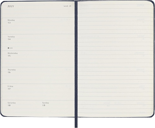 Kalendarz Moleskine 2026 12M rozmiar P (kieszonkowy 9x14 cm) Tygodniowy Niebieski/Szafirowy Twarda oprawa (Moleskine Weekly Notebook Diary/Planner 2026 Pocket Sapphire Blue Hard Cover) - 8056999274740