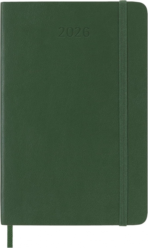 Kalendarz Moleskine 2026 12M rozmiar P (kieszonkowy 9x14 cm) Tygodniowy Zielony Mirt Miękka oprawa (Moleskine Weekly Notebook Diary/Planner 2026 Pocket Myrtle Green Soft Cover) - 8056999275556