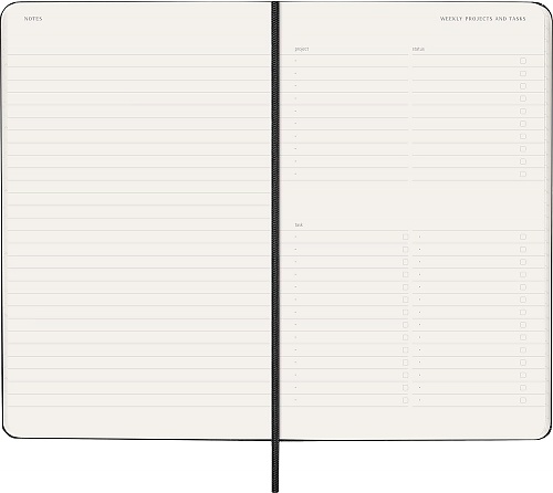 Kalendarz Moleskine 2026 12M PRO rozmiar L (duży 13x21 cm) Wertykalny Tygodniowy Czarny Twarda oprawa (Moleskine Weekly Vertical 2026 PRO Planner Large Black Hard Cover) - 8056999274658