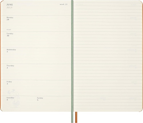 Kalendarz Moleskine 2026 12M Fistaszki Peanuts Snoopy rozmiar L (duży 13x21 cm) Tygodniowy Pomarańczowy Twarda oprawa (Moleskine Limited Edition Peanuts Weekly Notebook/Planner 2022 Large Orange Hard Cover) - 8056999277147