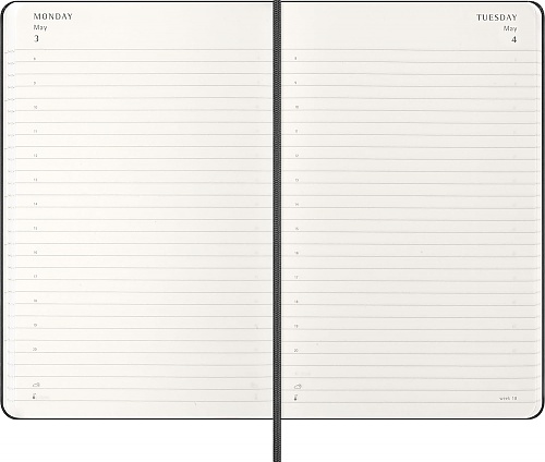 Kalendarz Moleskine 2027 12M rozmiar L (duży 13x21 cm) Dzienny Czarny Twarda oprawa (Moleskine Daily Notebook Diary/Planner 2027 Large Black Hard Cover) - 8056999279363
