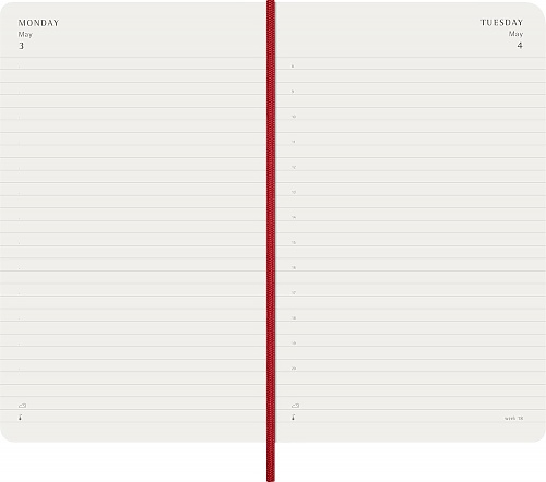 Kalendarz Moleskine 2027 12M rozmiar L (duży 13x21 cm) Dzienny Czerwony/Szkarłatny Miękka oprawa (Moleskine Daily Notebook Diary/Planner 2027 Large Scarled Red Soft Cover) - 8056999279400