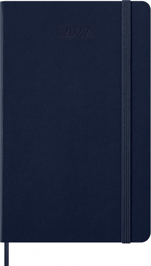 Kalendarz Moleskine 2027 12M rozmiar L (duży 13x21 cm) Dzienny Niebieski/Szafirowy Twarda oprawa (Moleskine Daily Notebook Diary/Planner 2027 Large Sapphire Blue Hard Cover) - 8056999279356