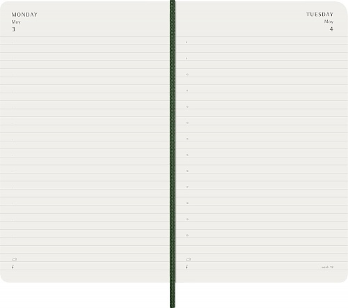 Kalendarz Moleskine 2027 12M rozmiar L (duży 13x21 cm) Dzienny Zielony Mirt Miękka oprawa (Moleskine Daily Notebook Diary/Planner 2027 Large Myrtle Green Soft Cover) - 8056999278694