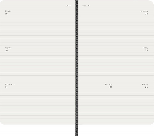 Kalendarz Moleskine 2027 12M rozmiar L (duży 13x21 cm) Horyzontalny Tygodniowy Czarny Miękka oprawa (Moleskine Weekly Horizontal Notebook Diary/Planner 2027 Large Black Soft Cover) - 8056999279691