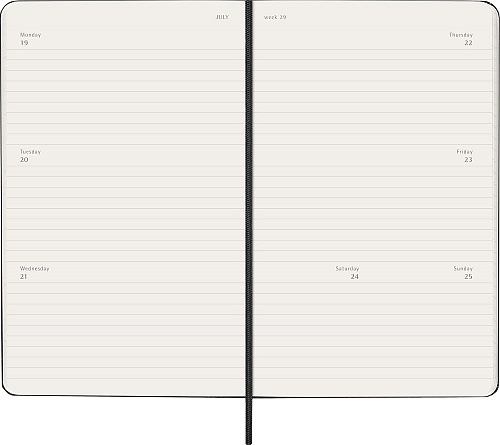 Kalendarz Moleskine 2027 12M rozmiar L (duży 13x21 cm) Horyzontalny Tygodniowy Czarny Twarda oprawa (Moleskine Weekly Horizontal Notebook Diary/Planner 2027 Large Black Hard Cover) - 8056999279677