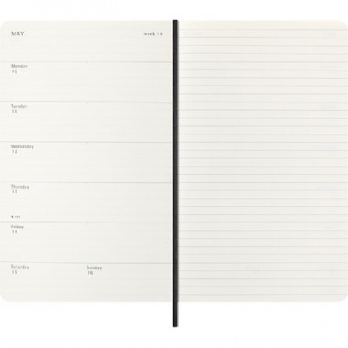 Kalendarz Moleskine 2027 12M rozmiar L (duży 13x21 cm) Tygodniowy Czarny Miękka oprawa (Moleskine Weekly Notebook Diary/Planner 2027 Large Black Soft Cover) - 8056999279547