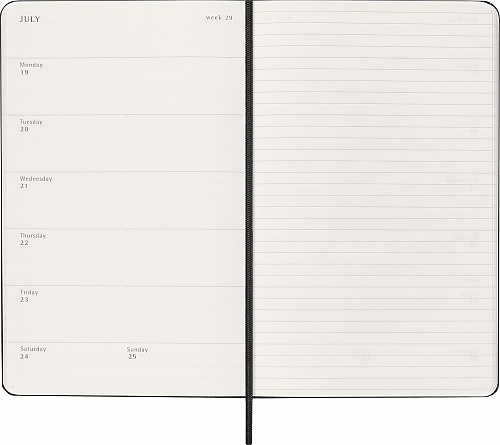 Kalendarz Moleskine 2027 12M rozmiar L (duży 13x21 cm) Tygodniowy Czarny Twarda oprawa (Moleskine Weekly Notebook Diary/Planner 2027 Large Black Hard Cover) - 8056999279509
