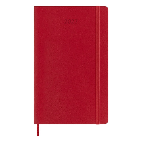 Kalendarz Moleskine 2027 12M rozmiar L (duży 13x21 cm) Tygodniowy Czerwony/ Szkarłatny Miękka oprawa (Moleskine Weekly Notebook Diary/Planner 2027 Large Scarlet Red Soft Cover) - 8056999279554
