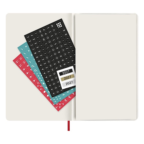 Kalendarz Moleskine 2027 12M rozmiar L (duży 13x21 cm) Tygodniowy Czerwony/ Szkarłatny Miękka oprawa (Moleskine Weekly Notebook Diary/Planner 2027 Large Scarlet Red Soft Cover) - 8056999279554