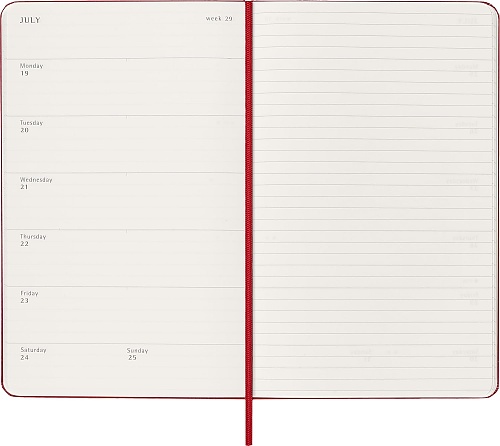 Kalendarz Moleskine 2027 12M rozmiar L (duży 13x21 cm) Tygodniowy Czerwony/ Szkarłatny Twarda oprawa (Moleskine Weekly Notebook Diary/Planner 2027 Large Scarlet Red Hard Cover) - 8056999279516
