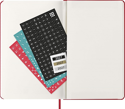 Kalendarz Moleskine 2027 12M rozmiar L (duży 13x21 cm) Tygodniowy Czerwony/ Szkarłatny Twarda oprawa (Moleskine Weekly Notebook Diary/Planner 2027 Large Scarlet Red Hard Cover) - 8056999279516