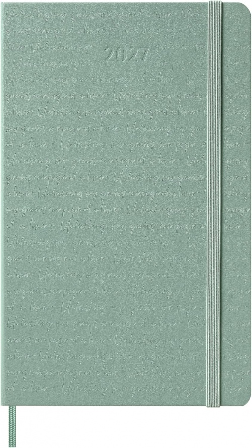 Kalendarz Moleskine 2027 12M rozmiar L (duży 13x21 cm) Tygodniowy Szałwiowa Zieleń Twarda oprawa (Moleskine Weekly Notebook Diary/Planner 2027 Large Sage Green Hard Cover) - 8056999279165