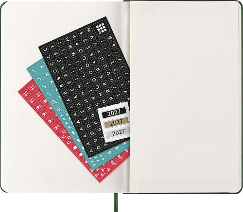 Kalendarz Moleskine 2027 12M rozmiar L (duży 13x21 cm) Tygodniowy Zielony Mirt Twarda oprawa (Moleskine Weekly Notebook Diary/Planner 2027 Large Myrtle Green Hard Cover) - 8056999279943