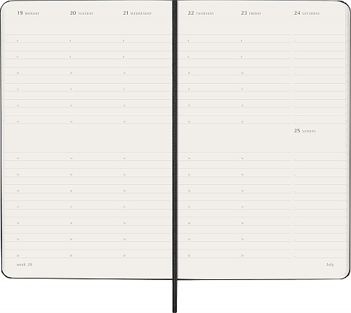 Kalendarz Moleskine 2027 12M rozmiar L (duży 13x21 cm) Wertykalny Tygodniowy Czarny Twarda oprawa (Moleskine Weekly Vertical Diary/Planner 2027 Large Black Hard Cover) - 8056999275358