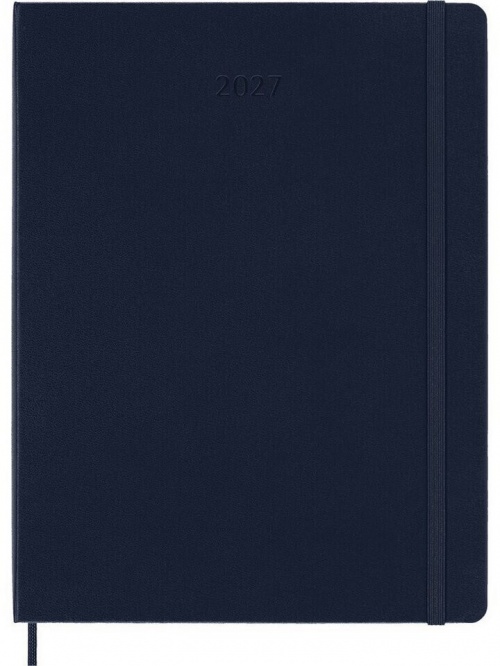 Kalendarz Moleskine 2027 12M rozmiar XL (bardzo duży 19x25 cm) Tygodniowy Niebieski Szafirowy Twarda oprawa (Moleskine Weekly Notebook Diary/Planner 2027 Extra Large Sapphire Blue Hard Cover) - 8056999279639