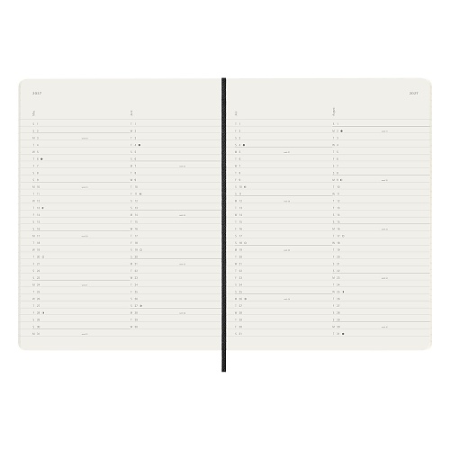 Kalendarz Moleskine 2027 12M rozmiar XL (bardzo duży 19x25 cm) Miesięczny Czarny Miękka oprawa (Moleskine Monthly Diary/Planner 2027 Extra Large Black Soft Cover) - 8056999279745