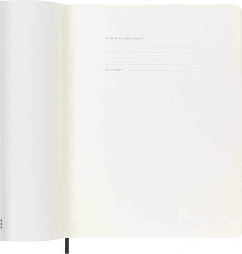 Kalendarz Moleskine 2027 12M rozmiar XL (bardzo duży 19x25 cm) Tygodniowy Niebieski Szafirowy Miękka oprawa (Moleskine Weekly Notebook Diary/Planner 2027 Extra Large Sapphire Blue Soft Cover) - 8056999279646