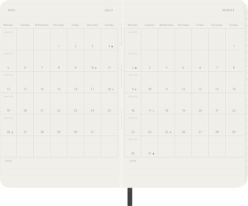 Kalendarz Moleskine 2027 12M rozmiar P (kieszonkowy 9x14 cm) Dzienny Czarny Miękka oprawa (Moleskine Daily Notebook Diary/Planner 2027 Pocket Black Soft Cover) - 8056999279455