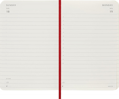 Kalendarz Moleskine 2027 12M rozmiar P (kieszonkowy 9x14 cm) Dzienny Czerwony/Szkarłatny Miękka oprawa (Moleskine Daily Notebook Diary/Planner 2027 Pocket Scarlet Red Soft Cover) - 8056999279462