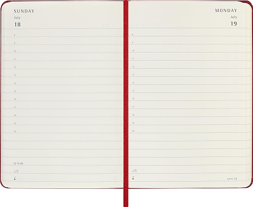 Kalendarz Moleskine 2027 12M rozmiar P (kieszonkowy 9x14 cm) Dzienny Czerwony/Szkarłatny Twarda oprawa (Moleskine Daily Notebook Diary/Planner 2027 Pocket Scarlet Red Hard Cover) - 8056999279431