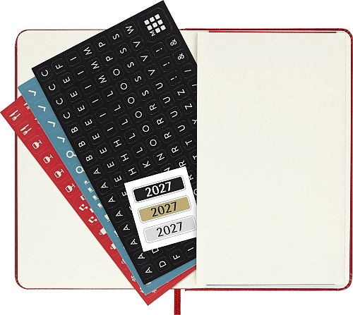 Kalendarz Moleskine 2027 12M rozmiar P (kieszonkowy 9x14 cm) Dzienny Czerwony/Szkarłatny Twarda oprawa (Moleskine Daily Notebook Diary/Planner 2027 Pocket Scarlet Red Hard Cover) - 8056999279431