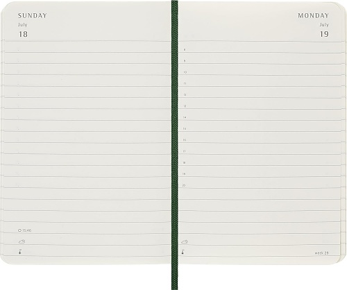 Kalendarz Moleskine 2027 12M rozmiar P (kieszonkowy 9x14 cm) Dzienny Zielony Mirt Miękka oprawa (Moleskine Daily Notebook Diary/Planner 2027 Pocket Myrtle Green Soft Cover) - 8056999278687