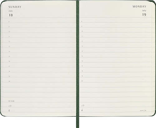 Kalendarz Moleskine 2027 12M rozmiar P (kieszonkowy 9x14 cm) Dzienny Zielony Mirt Twarda oprawa (Moleskine Daily Notebook Diary/Planner 2027 Pocket Myrtle Green Hard Cover) - 8056999279981