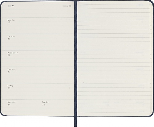 Kalendarz Moleskine 2027 12M rozmiar P (kieszonkowy 9x14 cm) Tygodniowy Niebieski/Szafirowy Twarda oprawa (Moleskine Weekly Notebook Diary/Planner 2027 Pocket Sapphire Blue Hard Cover) - 8056999279561