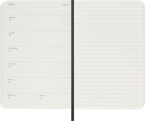 Kalendarz Moleskine 2027 12M rozmiar P (kieszonkowy 9x14 cm) Tygodniowy Czarny Miękka oprawa (Moleskine Weekly Notebook Diary/Planner 2027 Pocket Black Soft Cover) - 8056999279615