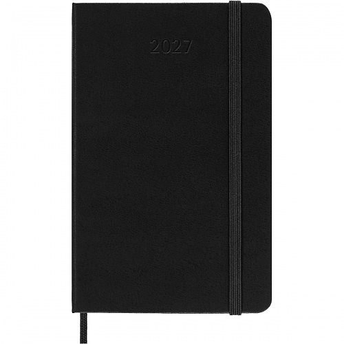 Kalendarz Moleskine 2027 12M rozmiar P (kieszonkowy 9x14 cm) Tygodniowy Czarny Twarda oprawa (Moleskine Weekly Notebook Diary/Planner 2027 Pocket Black Hard Cover) - 8056999279578