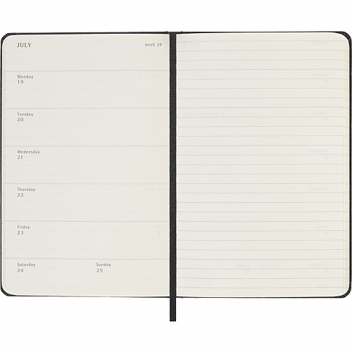 Kalendarz Moleskine 2027 12M rozmiar P (kieszonkowy 9x14 cm) Tygodniowy Czarny Twarda oprawa (Moleskine Weekly Notebook Diary/Planner 2027 Pocket Black Hard Cover) - 8056999279578