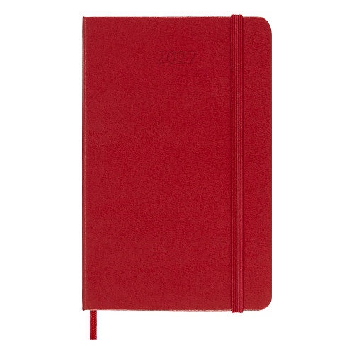 Kalendarz Moleskine 2027 12M rozmiar P (kieszonkowy 9x14 cm) Tygodniowy Czerwony/Szkarłatny Twarda oprawa (Moleskine Weekly Notebook Diary/Planner 2027 Pocket Scarlet Red Hard Cover) - 8056999279585