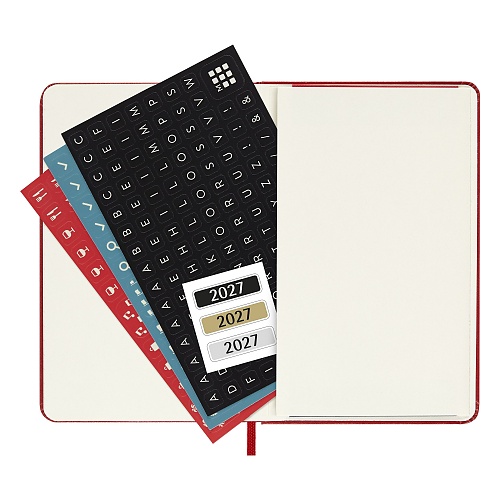 Kalendarz Moleskine 2027 12M rozmiar P (kieszonkowy 9x14 cm) Tygodniowy Czerwony/Szkarłatny Twarda oprawa (Moleskine Weekly Notebook Diary/Planner 2027 Pocket Scarlet Red Hard Cover) - 8056999279585