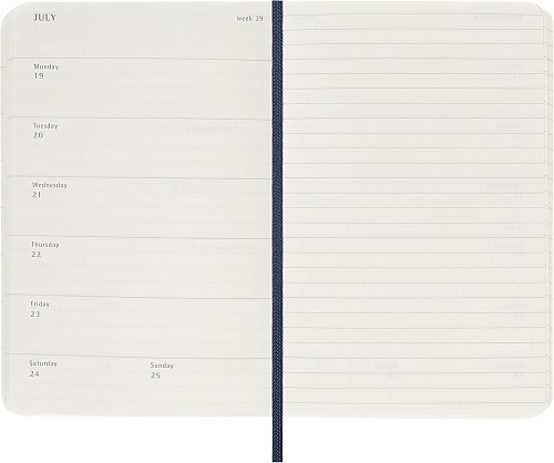 Kalendarz Moleskine 2027 12M rozmiar P (kieszonkowy 9x14 cm) Tygodniowy Niebieski/Szafirowy Miękka oprawa (Moleskine Weekly Notebook Diary/Planner 2027 Pocket Sapphire Blue Soft Cover) - 8056999279592