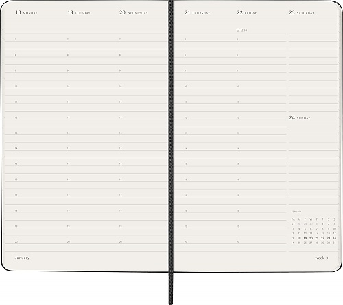 Kalendarz Moleskine 2027 12M PRO rozmiar L (duży 13x21 cm) Wertykalny Tygodniowy Czarny Twarda oprawa (Moleskine Weekly Vertical 2027 PRO Planner Large Black Hard Cover) - 8056999279479