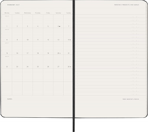 Kalendarz Moleskine 2027 12M PRO rozmiar L (duży 13x21 cm) Wertykalny Tygodniowy Czarny Twarda oprawa (Moleskine Weekly Vertical 2027 PRO Planner Large Black Hard Cover) - 8056999279479