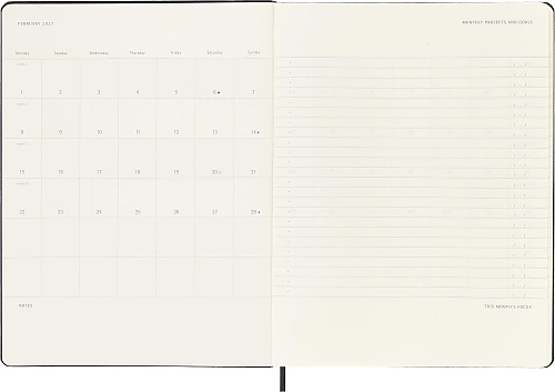 Kalendarz Moleskine 2027 12M PRO rozmiar XL (bardzo duży 19x25 cm) Wertykalny Tygodniowy Czarny Twarda oprawa (Moleskine Weekly Vertical 2027 PRO Planner Extra Large Black Hard Cover) - 8056999279486