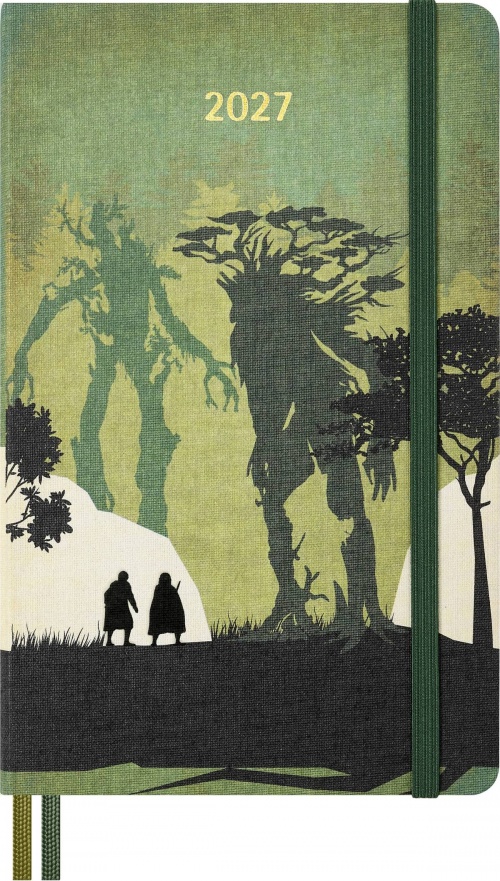 Kalendarz Moleskine 2027 12M Władca Pierścieni Merry Pippin i Entowie rozmiar L (duży 13x21 cm) Dzienny Zielony Twarda oprawa (Moleskine Limited Edition Lord of the Rings Merry & Pippin Daily Notebook/Planner 2027 Large Hard Cover) - 8056999279127