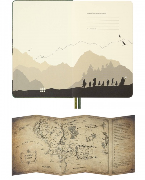 Kalendarz Moleskine 2027 12M Władca Pierścieni Merry Pippin i Entowie rozmiar L (duży 13x21 cm) Dzienny Zielony Twarda oprawa (Moleskine Limited Edition Lord of the Rings Merry & Pippin Daily Notebook/Planner 2027 Large Hard Cover) - 8056999279127
