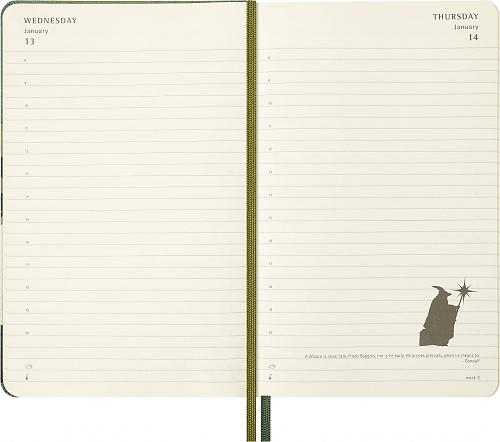 Kalendarz Moleskine 2027 12M Władca Pierścieni Merry Pippin i Entowie rozmiar L (duży 13x21 cm) Dzienny Zielony Twarda oprawa (Moleskine Limited Edition Lord of the Rings Merry & Pippin Daily Notebook/Planner 2027 Large Hard Cover) - 8056999279127
