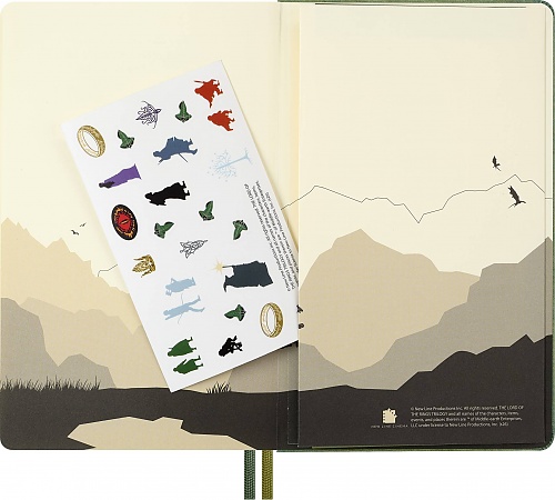 Kalendarz Moleskine 2027 12M Władca Pierścieni Merry Pippin i Entowie rozmiar L (duży 13x21 cm) Dzienny Zielony Twarda oprawa (Moleskine Limited Edition Lord of the Rings Merry & Pippin Daily Notebook/Planner 2027 Large Hard Cover) - 8056999279127