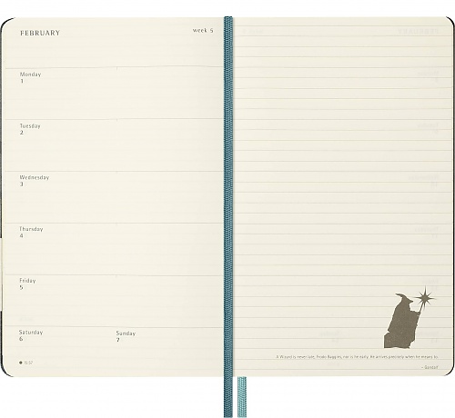 Kalendarz Moleskine 2027 12M Władca Pierścieni Gandalf i Wrota Morii rozmiar L (duży 13x21 cm) Tygodniowy Twarda oprawa (Moleskine Limited Edition Lord of the Rings Gandalf and Gate of Moria Weekly Notebook/Planner 2027 Large Hard Cover) - 8056999279134