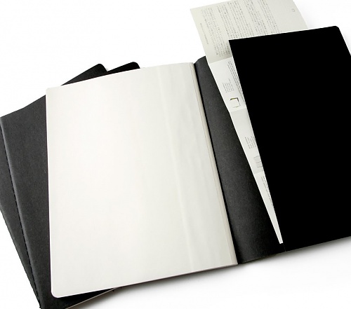 Zestaw 3 zeszytów Moleskine Cahier XL ekstra duże (19x25 cm) w Linie Czarne Miękka oprawa (Moleskine Cahiers Set of 3 Plain Journals Black Soft Cover) - 9788883705014