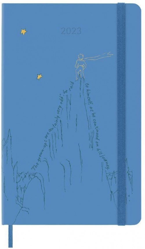 Kalendarz Moleskine 2023 12M Mały Książę \"Góra\" rozmiar L (duży 13x21 cm) Tygodniowy Niebieski Twarda oprawa (Moleskine Limited Edition PETIT PRINCE Mountain Weekly Notebook/Planner 2023 Blue Large Hard Cover) - 8056598852899